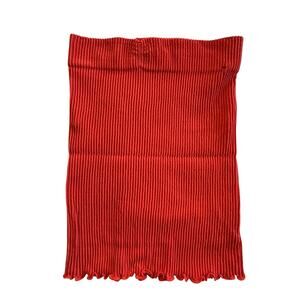 Y2K Orange Ribbed Knit Tube Top By Together Lettuce Hem Medium